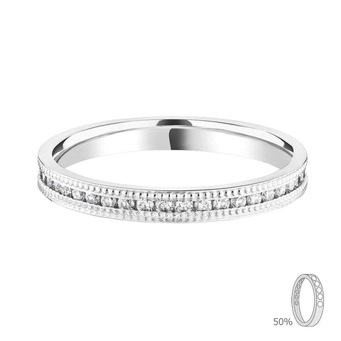 Milgrain Set Diamond Eternity Wedding Ring