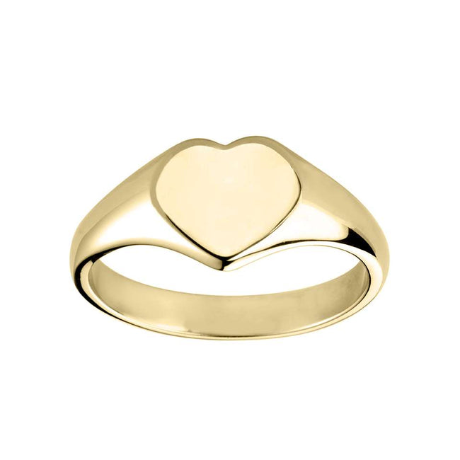 9ct Heart Shape Signet Ring