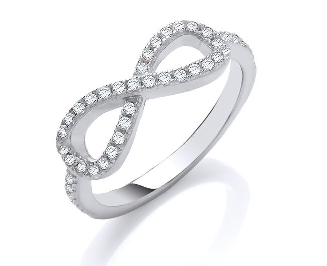 Infinity Symbol Cubic Zirconia Sterling Silver Promise Ring