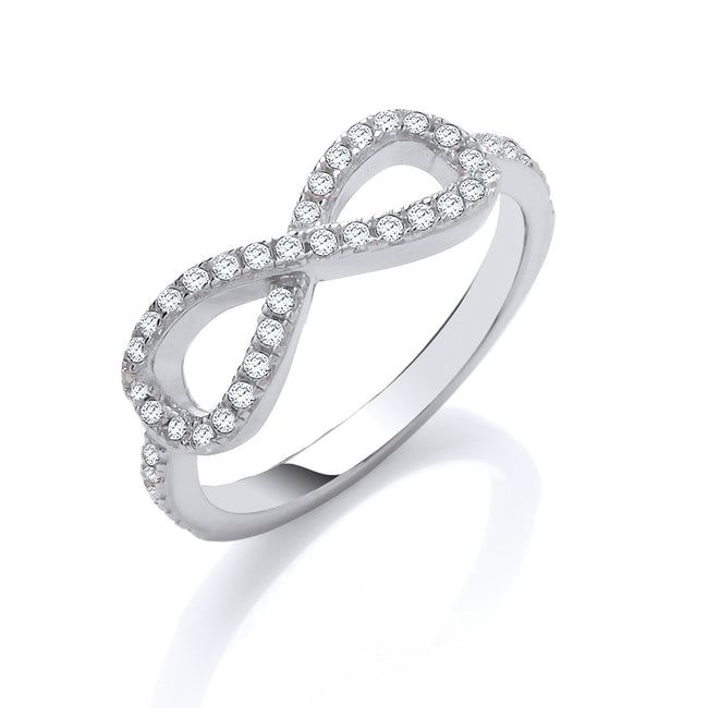 Infinity Symbol Cubic Zirconia Sterling Silver Promise Ring