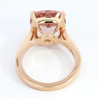 6.49ct Cushion Morganite & Brown Diamond Ring