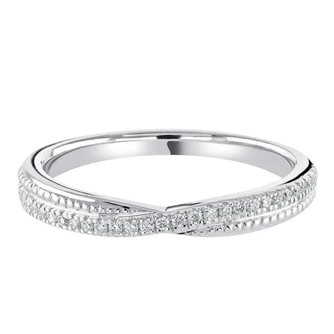 Diamond Milgrain Twist Band