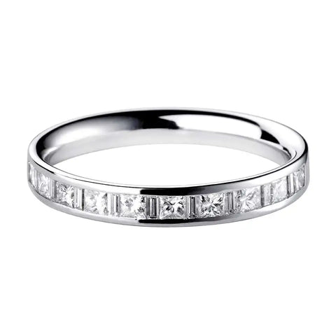 Channel Set Baguette and Princess Diamond Band