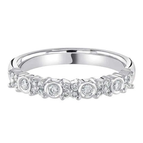 Decorative Floral Diamond Band