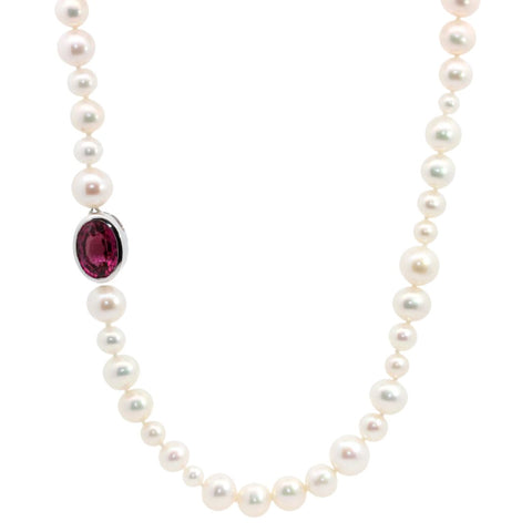 'Winter Berry' Garnet and Pearl Necklace