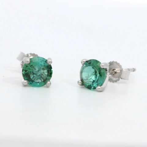 Green-Blue Tourmaline Stud Earrings