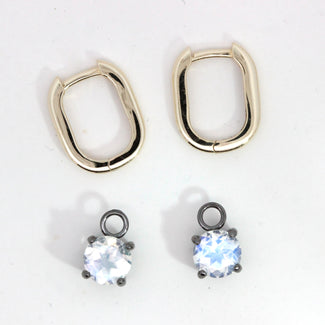 'Snowdrop' Labradorite Charm Earrings