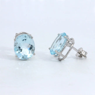 Oval Aquamarine Earrings