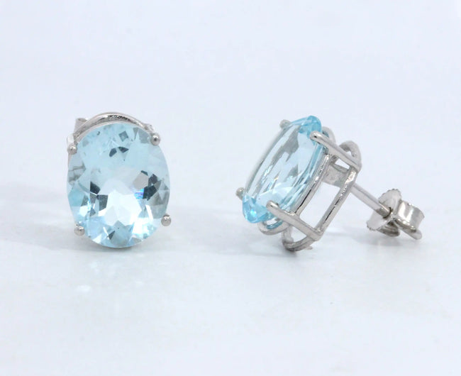 Oval Aquamarine Earrings