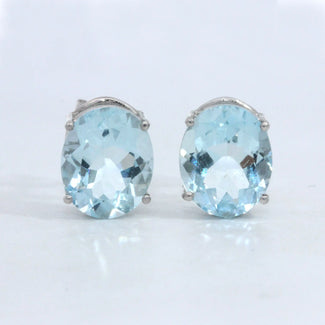 Oval Aquamarine Earrings