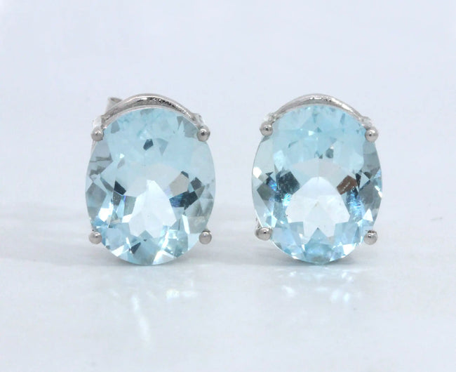 Oval Aquamarine Earrings