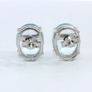 Oval Aquamarine Earrings