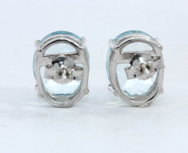 Oval Aquamarine Earrings