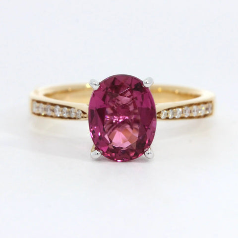 Pink Oval Tourmaline Ring