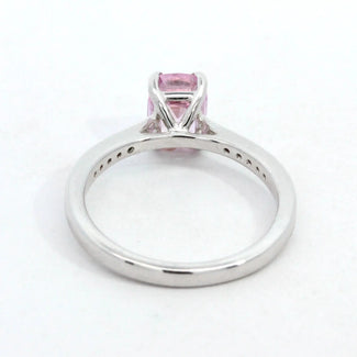 Pink Sapphire Ring with Diamond Set Band