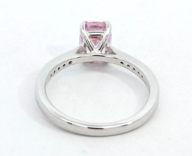 Pink Sapphire Ring with Diamond Set Band