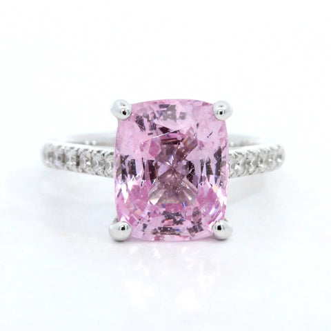 Light Pink Spinel on a Diamond Band