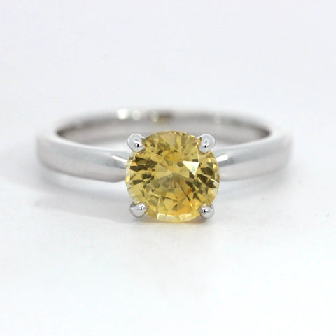 Round Yellow Sapphire Ring