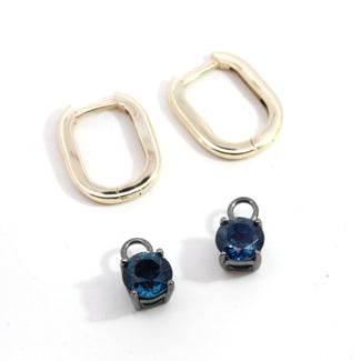 'Vale' Blue Sapphire Charm Earrings