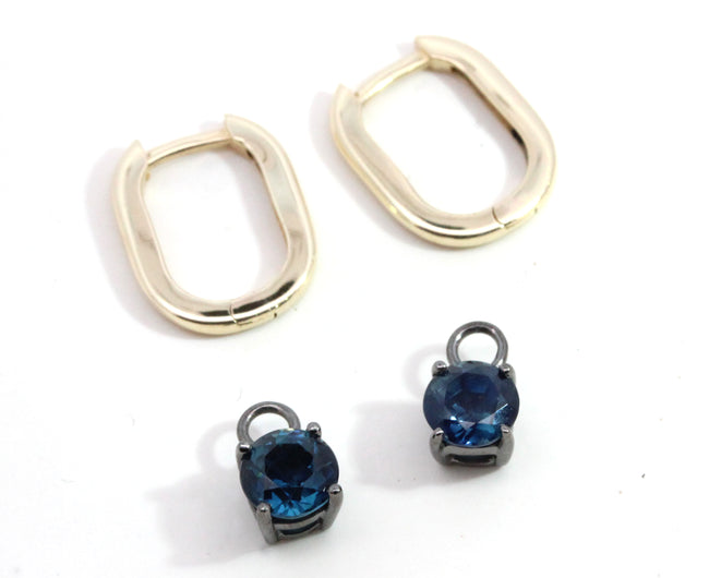 'Vale' Blue Sapphire Charm Earrings