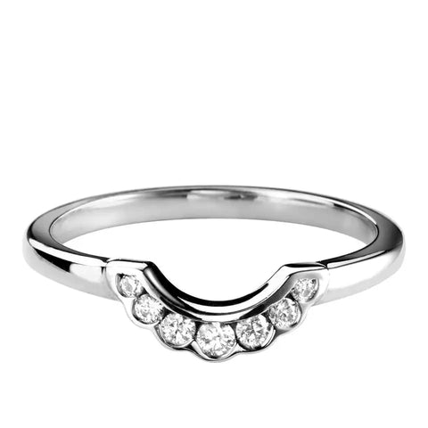 U Shape Scalloped Diamond Band