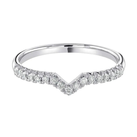 Diamond Set V Shape Band