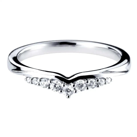 V-Silhouette Diamond Set Band