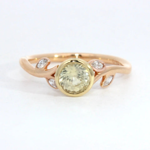 Yellow Sapphire and Diamond Floral Ring